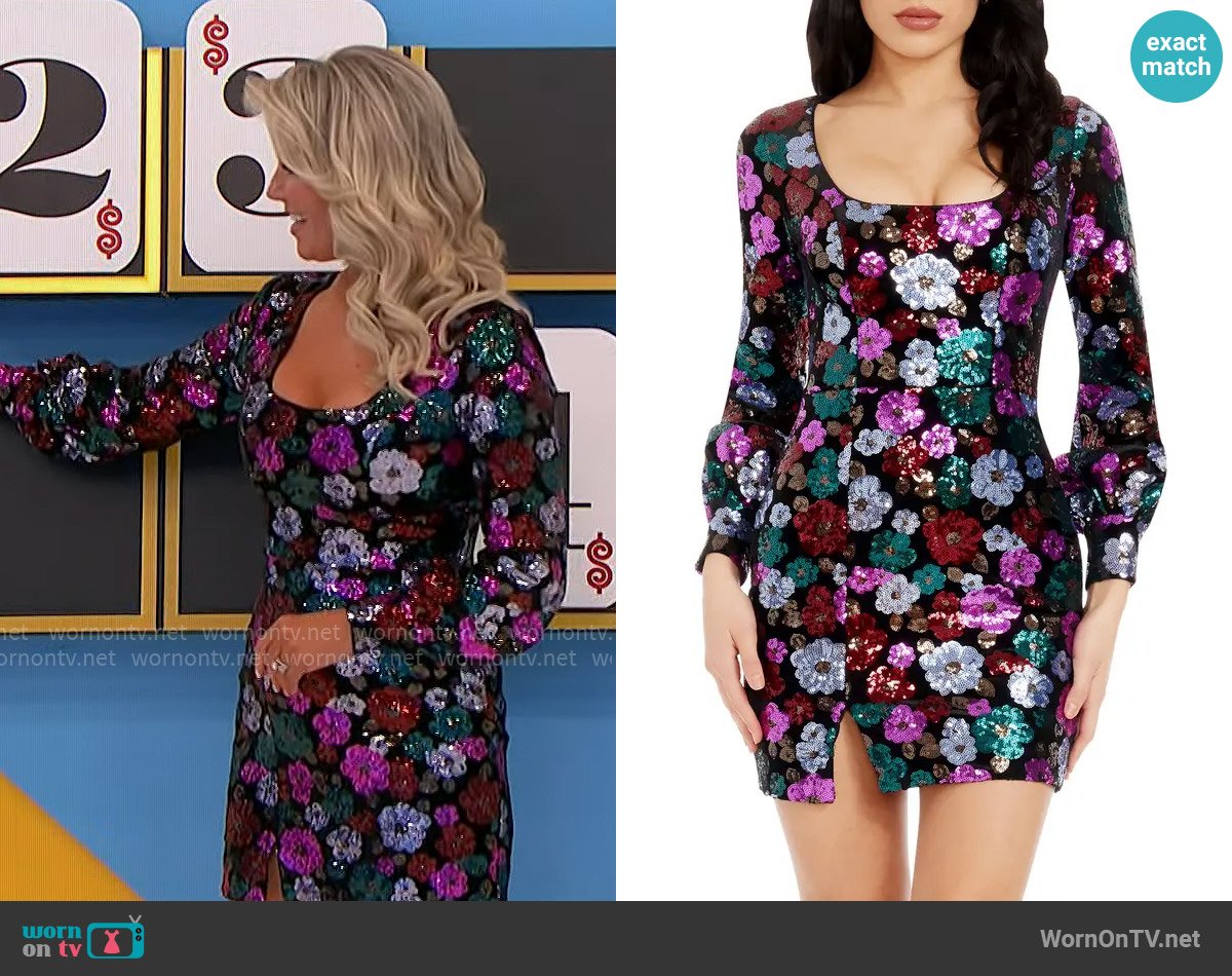 Dress the Population Elvie Dress worn by Rachel Reynolds on The Price is Right