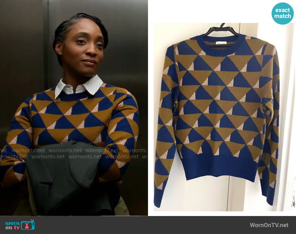 Dries van Noten Tamara Sweater worn by Faith Mitchell (Iantha Richardson) on Will Trent