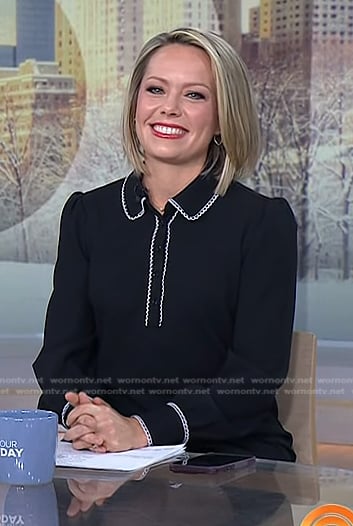 Dylan’s black embellished polo dress on Today