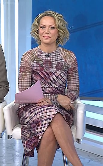 Dylan’s pink floral plaid mesh dress on Today