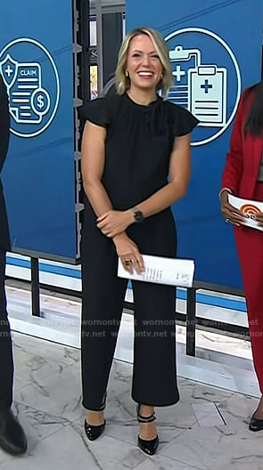 Dylan's black flutter sleeve jumpsuit on Today