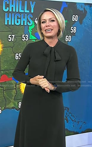 Dylan's green tie neck dress on Today