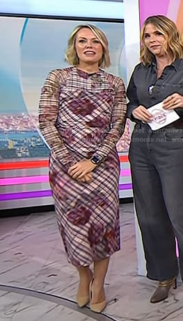 Dylan's pink floral plaid mesh dress on Today