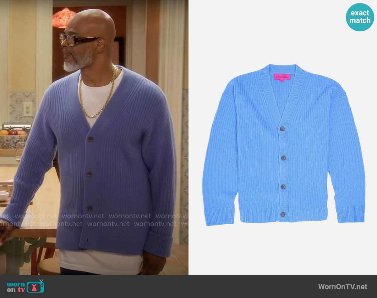 The Elder Statesman Spliced Rib Cardigan worn by Poppa (Damon Wayans) on Poppas House