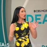 Elizabeth Werner’s lemon print dress on CBS Mornings