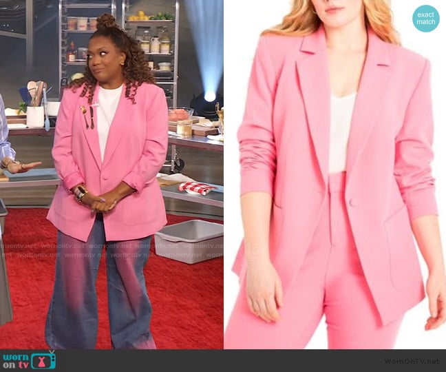 Sunny Anderson’s pink blazer on The Drew Barrymore Show