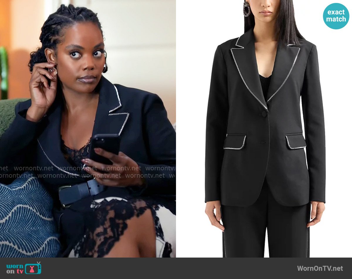 Sabrina’s zipper trim blazer on Tyler Perrys Sistas