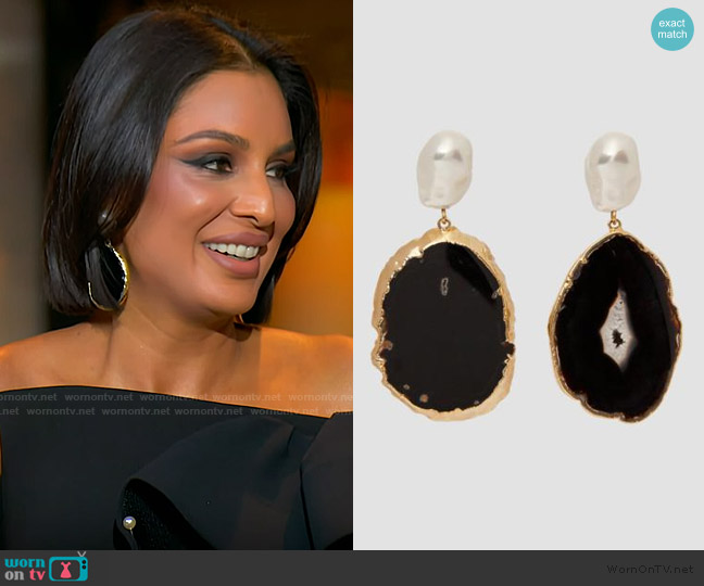 Erdem Stone Drop Earring worn by Jessel Taank on The Real Housewives of New York City