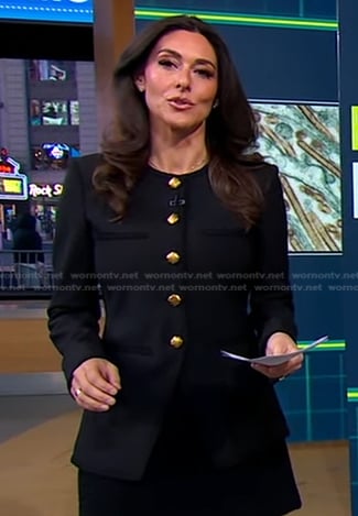 Erielle’s black jacket with gold buttons on Good Morning America