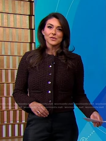 Erielle’s brown knit cardigan jacket on Good Morning America