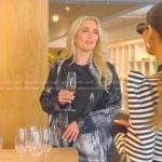 Erika’s black and white print trench coat and cargo pants on The Real Housewives of Beverly Hills