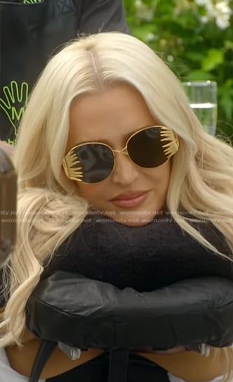 Erika's black round sunglasses on The Real Housewives of Beverly Hills