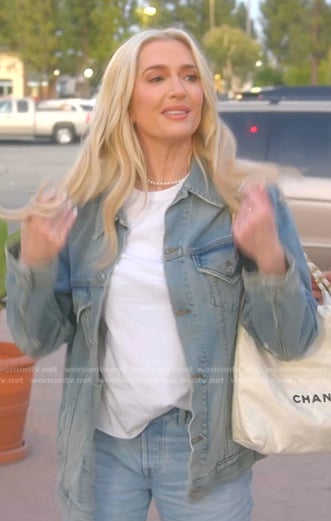 Erika's embroidered denim jacket on The Real Housewives of Beverly Hills