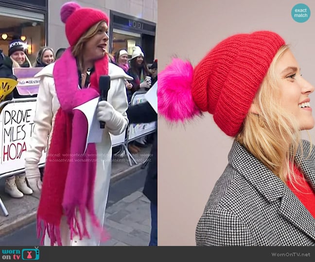 Eugenia Kim Maddox Pommed Beanie worn by Hoda Kotb on Today