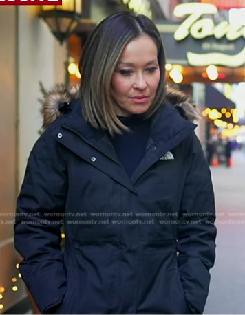 Eva’s black hooded jacket on Good Morning America