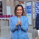 Eva’s blue blazer and wide-leg pant suit on Good Morning America