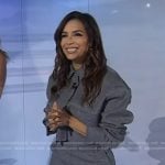 Eva Longoria’s grey cropped jacket and midi skirt on Today