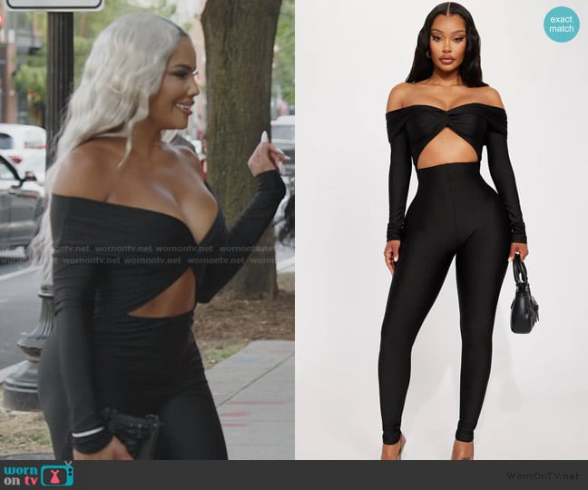 Fashion Nova Take Me Dancing Jumpsuit worn by Mia Thornton on The Real Housewives of Potomac