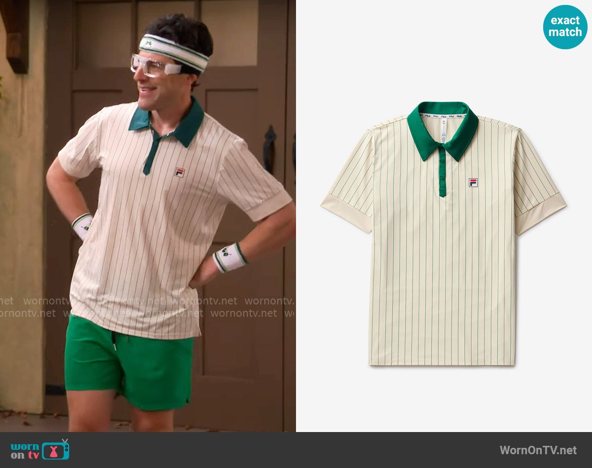 Dave’s green striped polo shirt on The Neighborhood