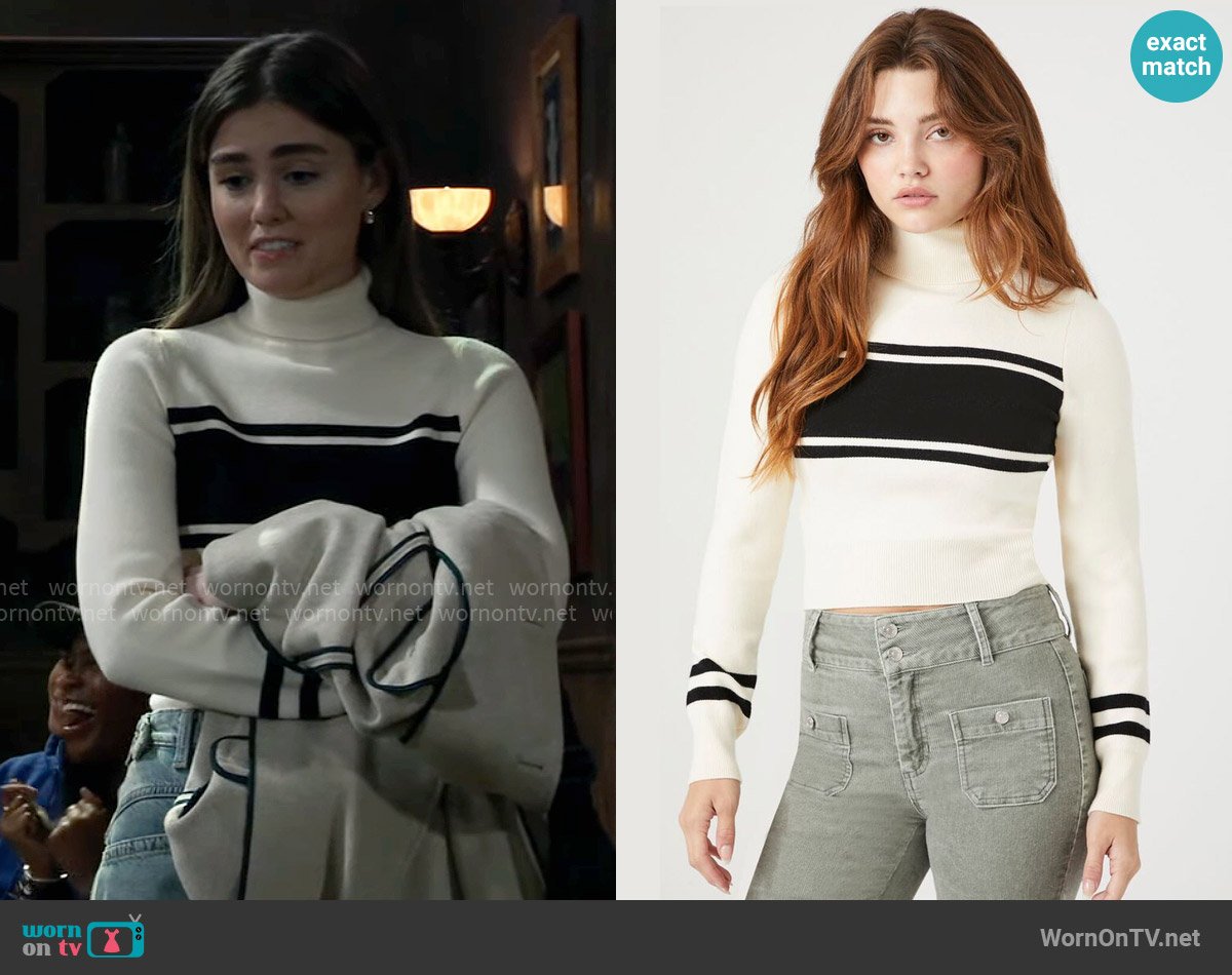 Emma’s striped turtleneck sweater on General Hospital