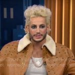 Frankie Grande’s leather and shearling jacket on CBS Mornings