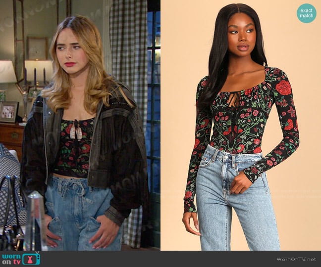 Free People Make It Easy Top worn by Holly Jonas (Ashley Puzemis) on Days of our Lives