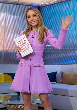 Gabrielle Bernstein’s lilac tweed dress on Good Morning America