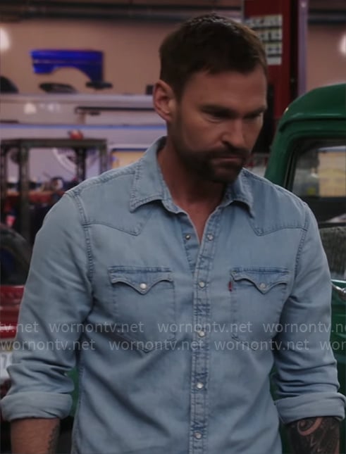 Gabriel's denim shirt on Shifting Gears