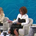 Gayle King’s black and white shirt dress on CBS Mornings