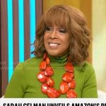Gayle King’s green turtleneck dress on CBS Mornings