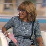 Gayle’s plaid dress with contrasting stripe on CBS Mornings