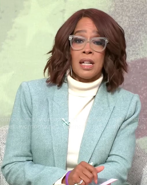 Gayle King's green suit on CBS Mornings