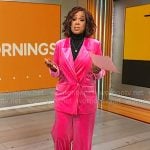 Gayle King’s pink velvet suit on CBS Mornings