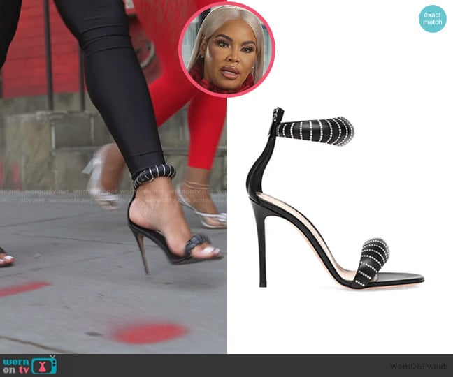 Gianvito Rossi Bijoux Crystal Sandal worn by Mia Thornton on The Real Housewives of Potomac