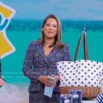 Ginger’s blue plaid blazer and pant suit on Good Morning America