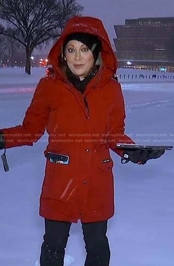 Ginger’s red hooded jacket on Good Morning America