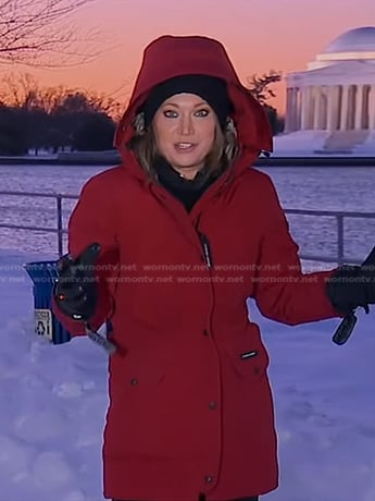 Ginger’s red hooded jacket on Good Morning America