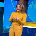 Ginger’s yellow turtleneck and pants on Good Morning America