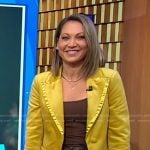 Ginger’s yellow velvet blazer on Good Morning America