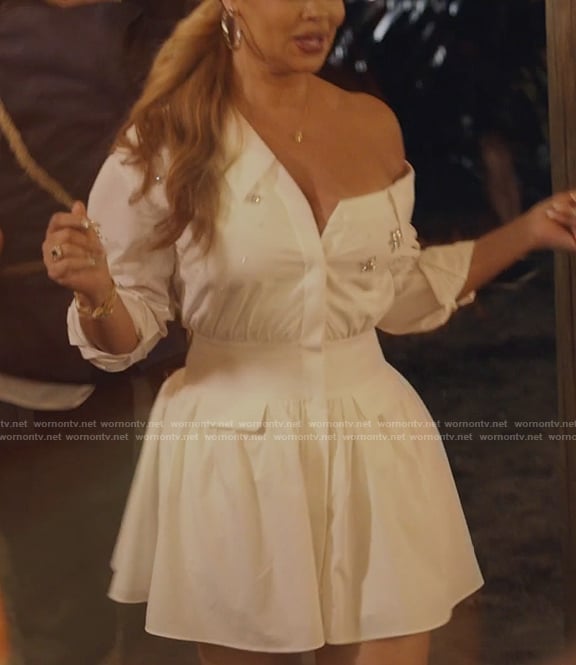 Gizelle's white embellished dress on The Real Housewives of Potomac