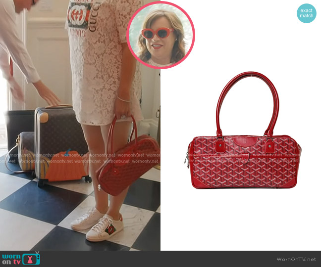 Goyard Goyardine Saint Martin in Red worn by Jennifer Tilly on The Real Housewives of Beverly Hills