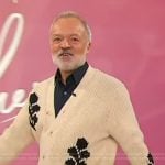 Graham Norton’s ivory floral cardigan on Sherri