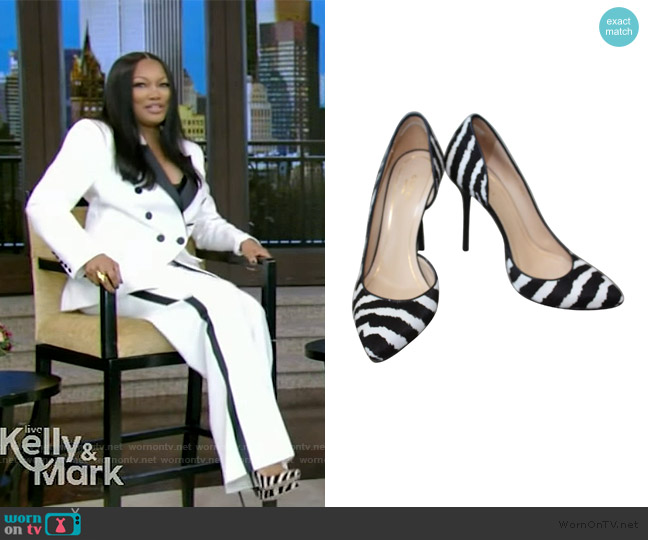 Gucci Zebra Stripe Pumps worn by Garcelle Beauvais on Live with Kelly and Mark