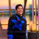 Harvey Guillen’s black floral print sweater on The View