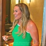 Heather’s green contrast trim teniss dress on The Real Housewives of Salt Lake City