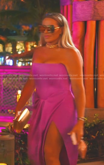 Heather's purple strapless dress on The Real Housewives of Salt Lake City