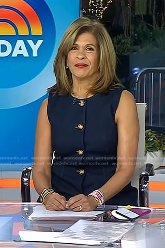 Hoda’s denim vest and wide leg jeans on Today