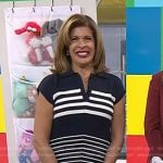 Hoda’s navy striped midi dress on Today