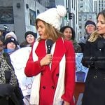 Hoda’s red double breasted wool coat on Today