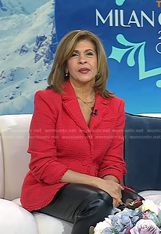 Hoda's red tweed blazer on Today